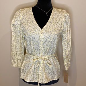 *CREMIEUX Super Adorable Botanical Garden Blouse NWT Q-46